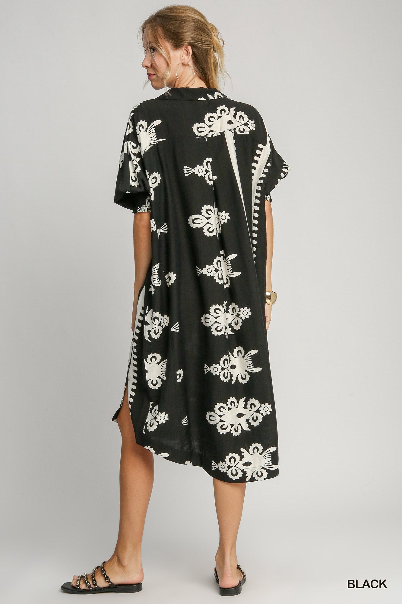 Anna Abstract Print Midi Dress