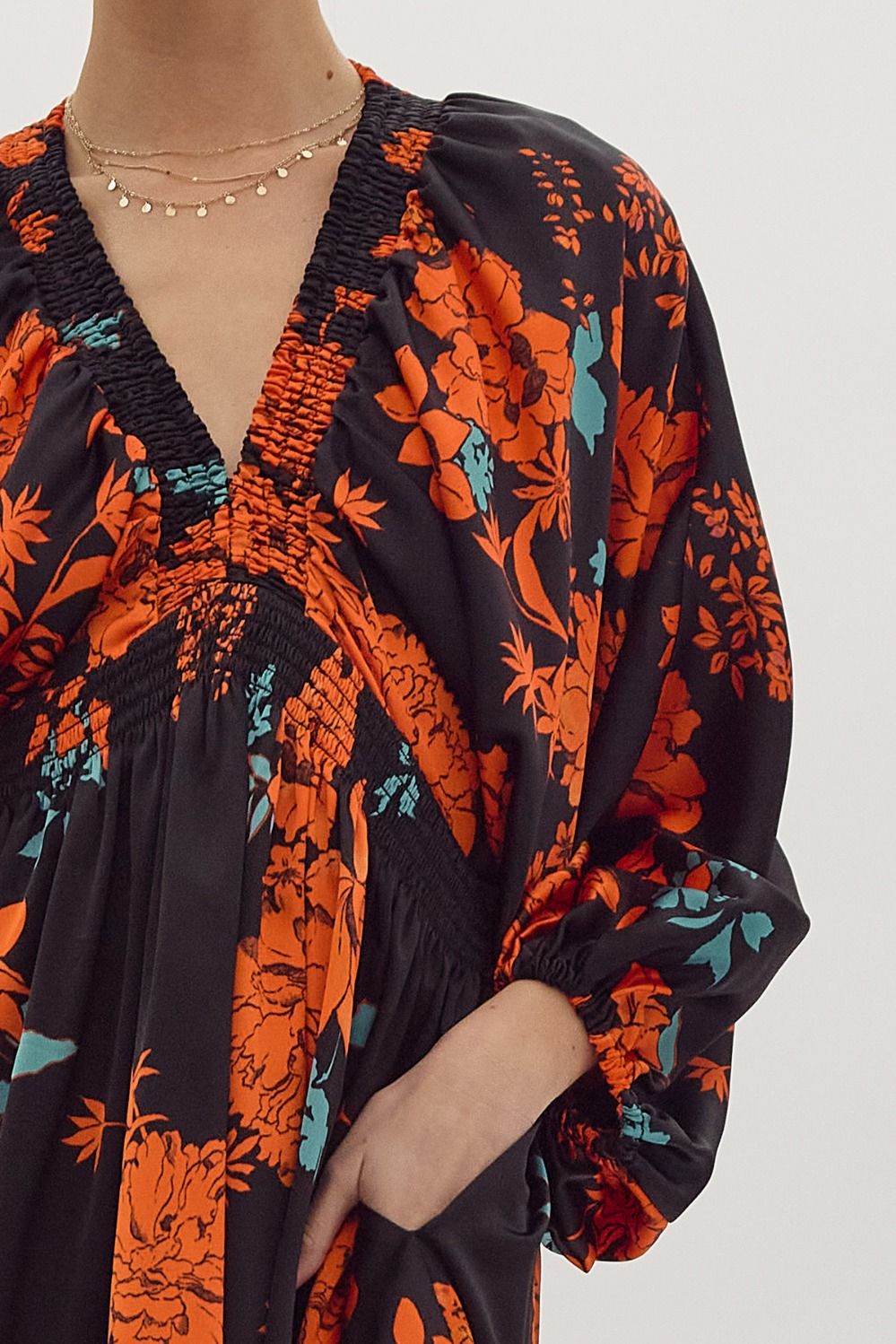 Jada Satin V-Neck Mini Dress