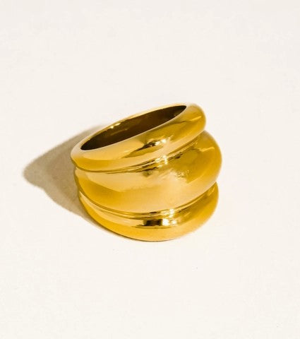 Daelen 18K Gold Non-Tarnish Dome Statement Ring