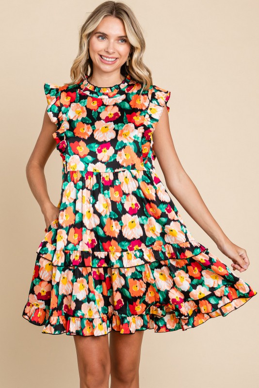 Frances Floral Print Ruffle Tiered Dress