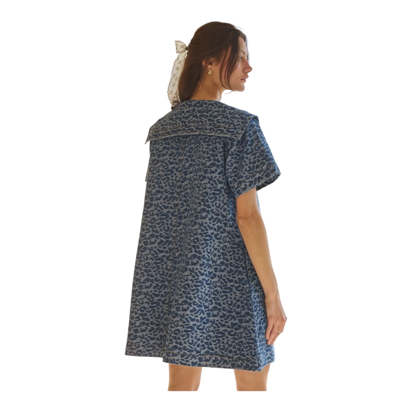 Sadie Animal Print Jacquard Denim Mini Dress