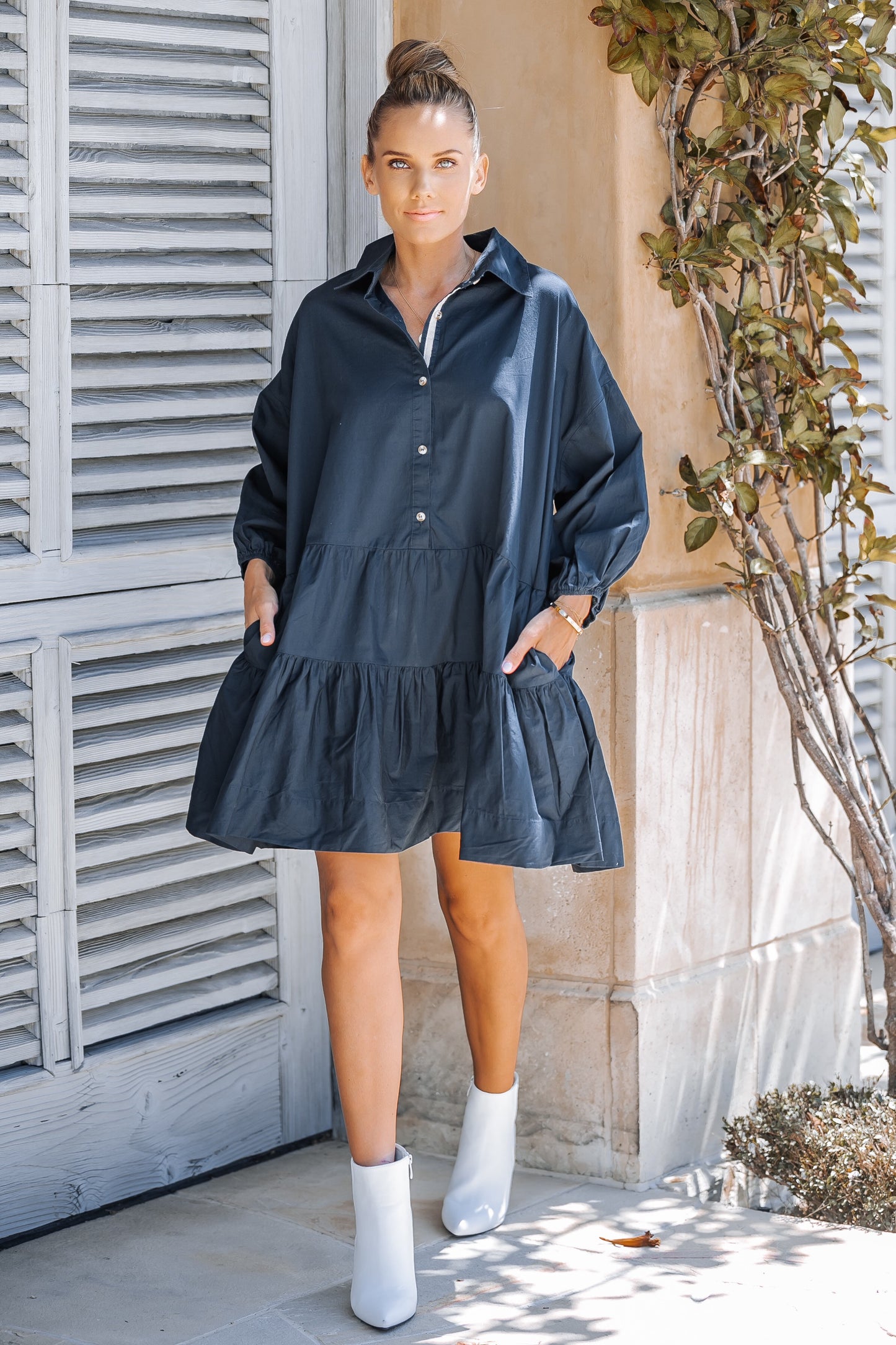 Sandy PUFF SLEEVES OVERSIZED MINI DRESS