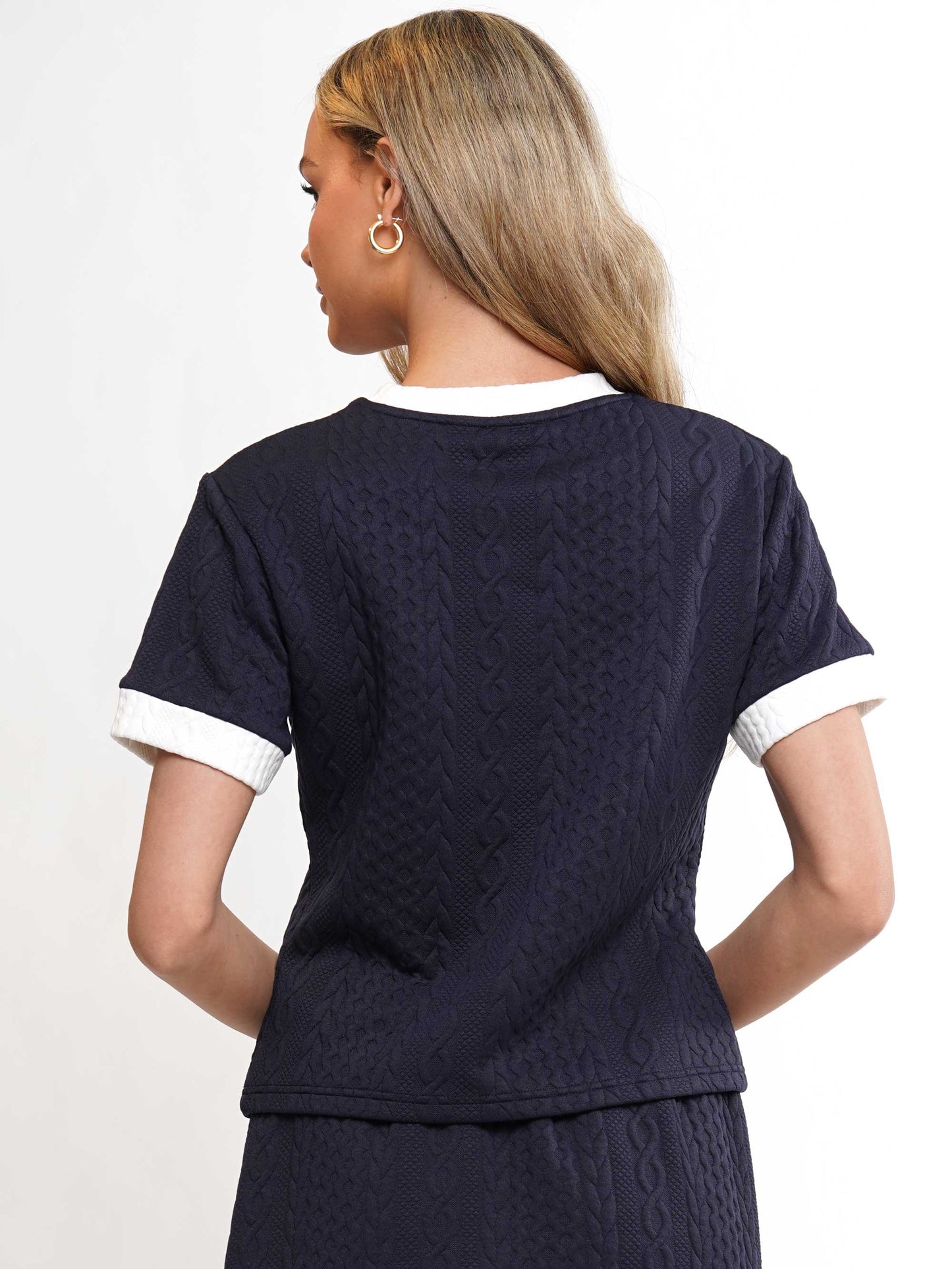 All About Business Texture Top and Skirt