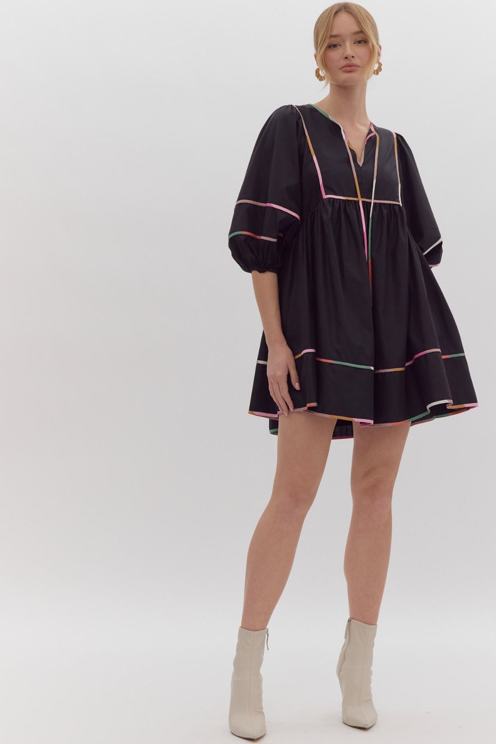 Brooklyn Black Color Block Dress