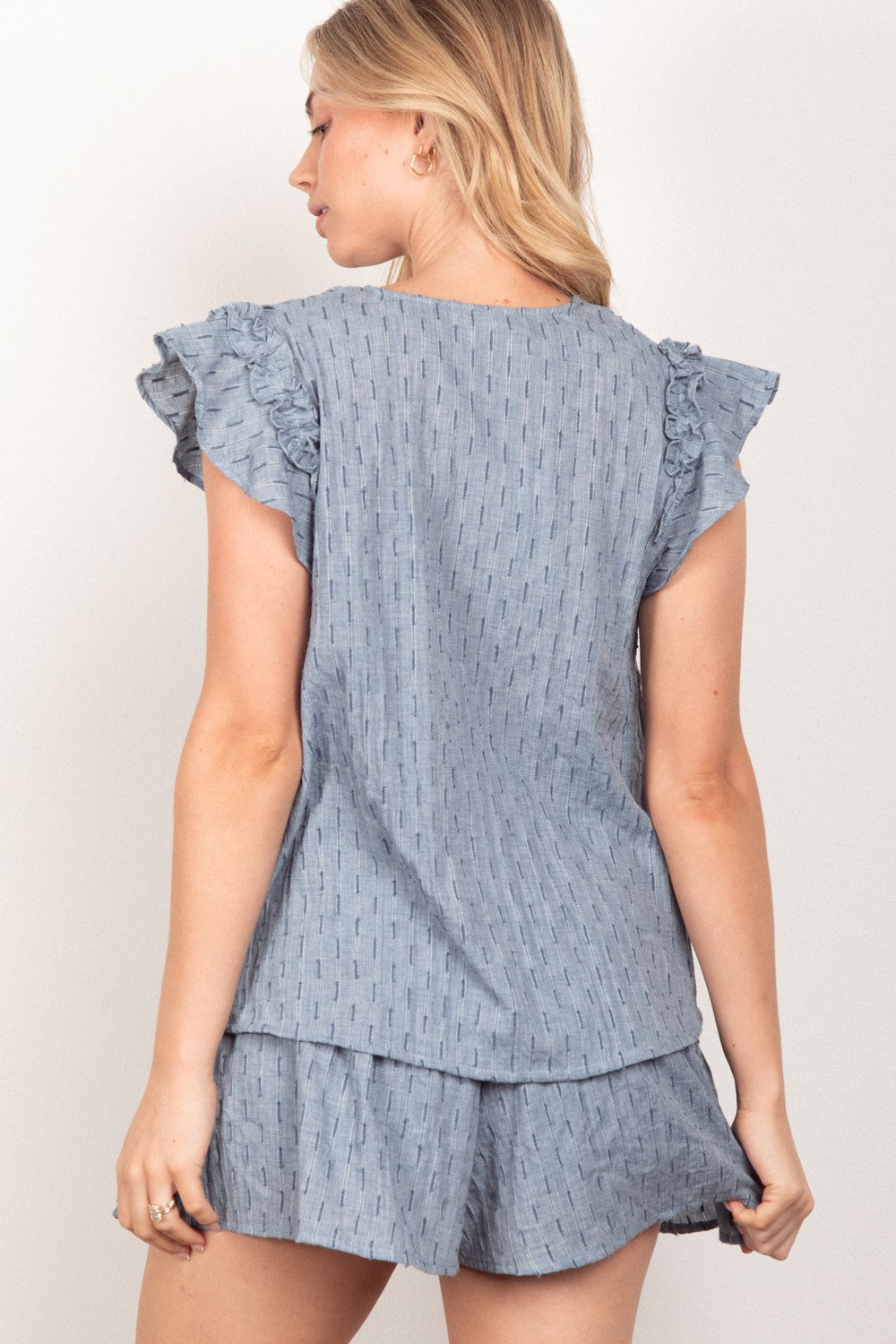 The Olivia Cotton Woven Set in DENIM