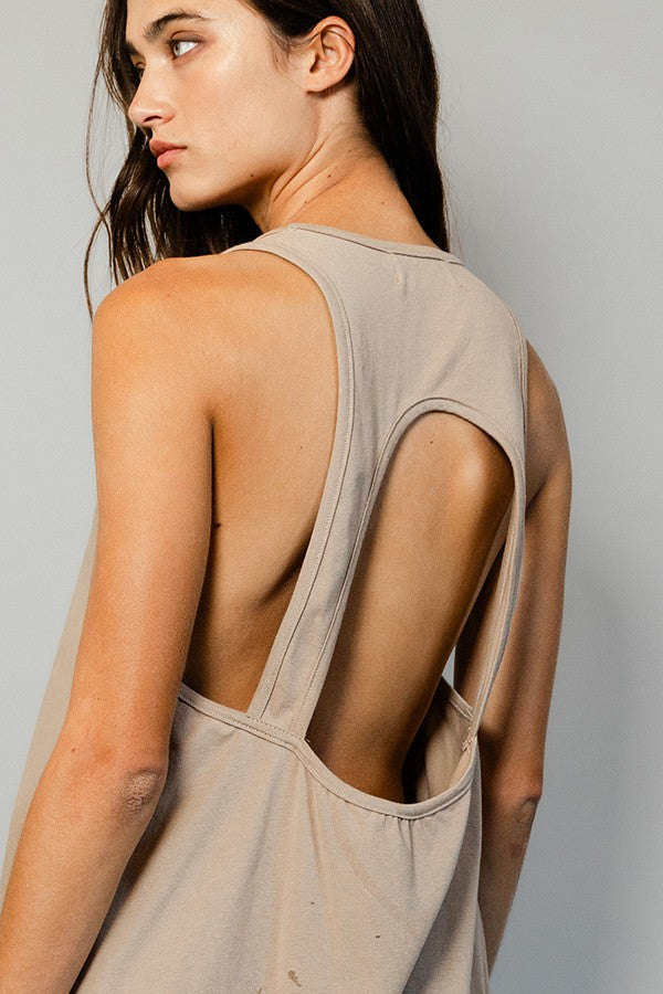 The On the Go Mom Romper Taupe