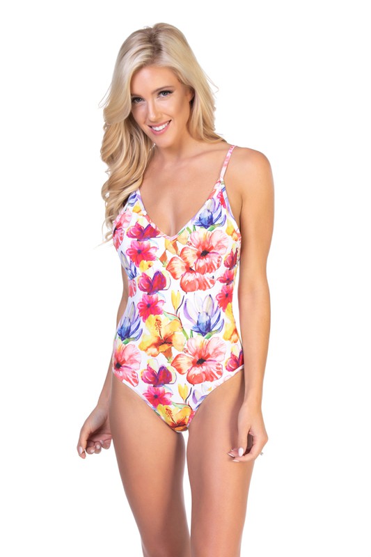 BRIGHT FLORAL ONE PIECE SWIMSUIT