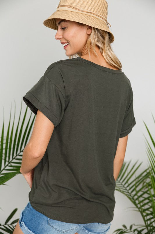 PLUS CAMOUFLAGE SEQUINCE POCKET TOP