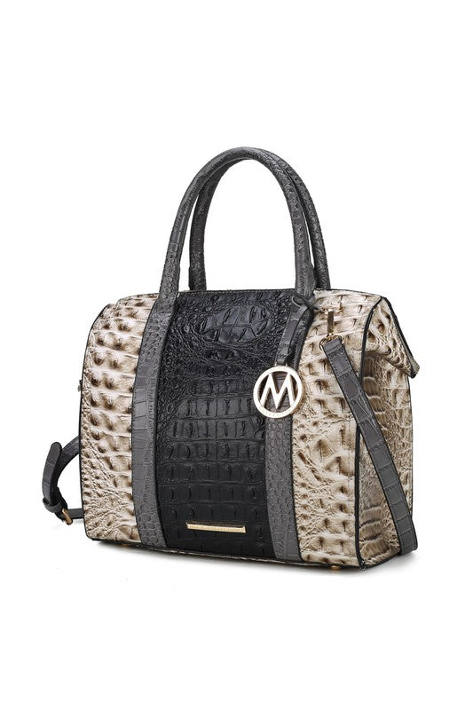 MKF Ember Faux Crocodile-Embossed Satchel by Mia K