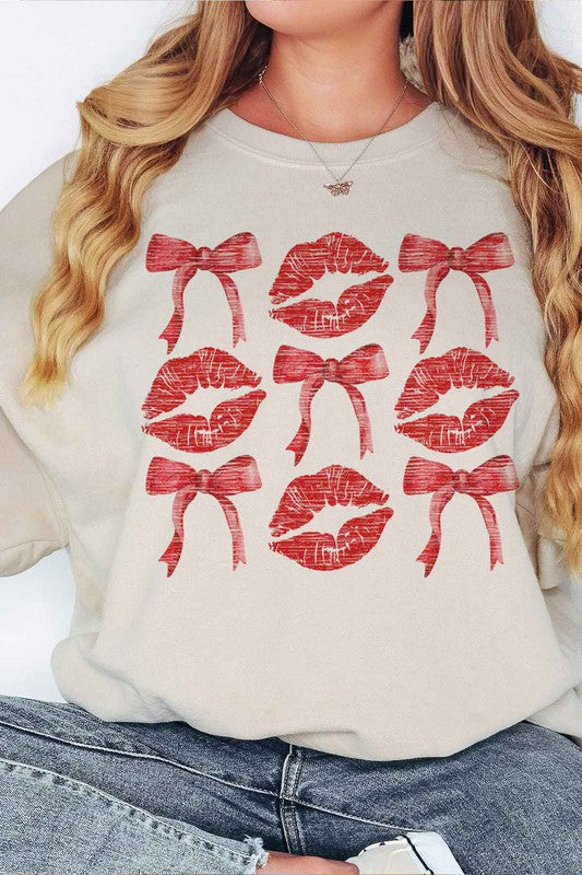 RED RIBBON VALENTINES OVERSIZED SWEATSHIRT