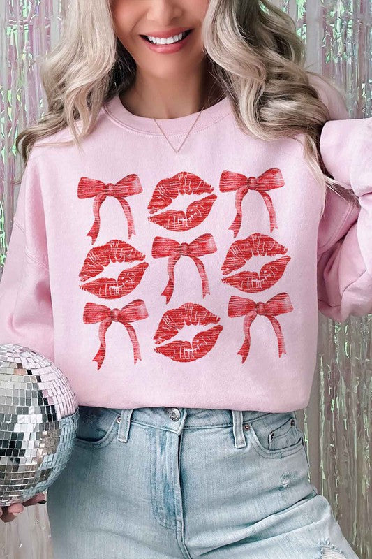 RED RIBBON VALENTINES OVERSIZED SWEATSHIRT