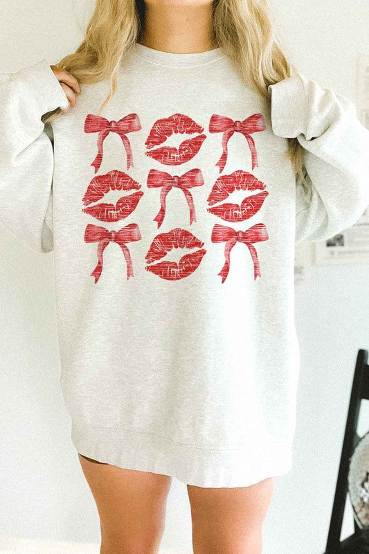 RED RIBBON VALENTINES OVERSIZED SWEATSHIRT