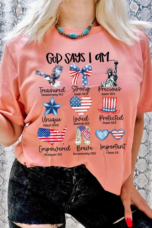 God Says I Am Bible Graphic T Shirts