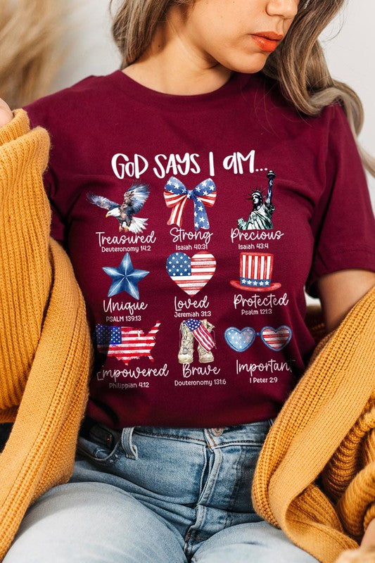 God Says I Am Bible Graphic T Shirts