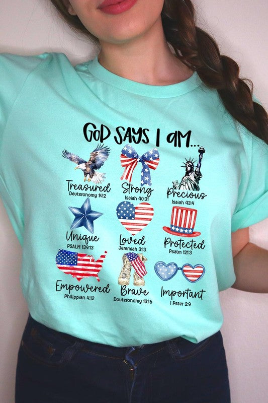 God Says I Am Bible Graphic T Shirts