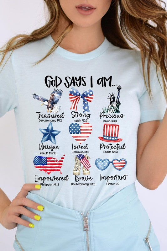 God Says I Am Bible Graphic T Shirts