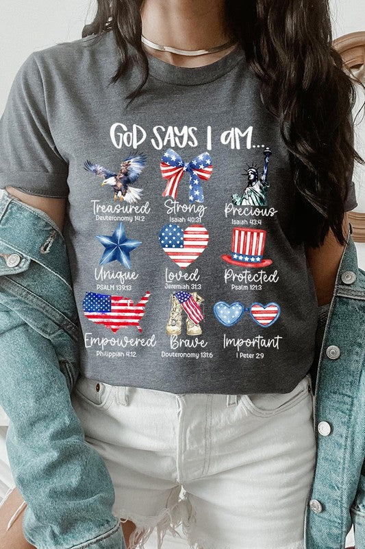 God Says I Am Bible Graphic T Shirts