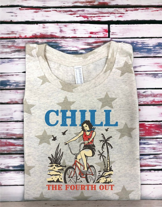 Chill the 4th Out Stars Patriotic Graphic Tee