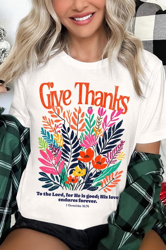 Give Thanks Christian Graphic Tee