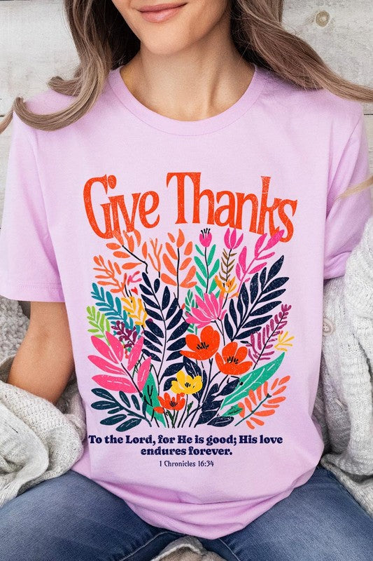 Give Thanks Christian Graphic Tee