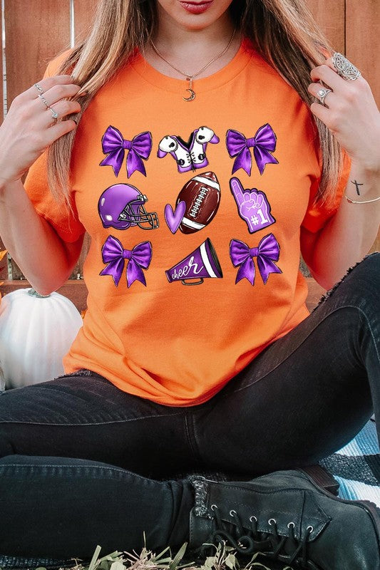 Purple Coquette Football Graphic Tee