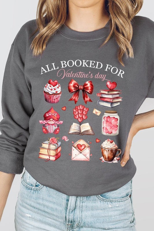 All Booked for Valentines Graphic Sweatshirt