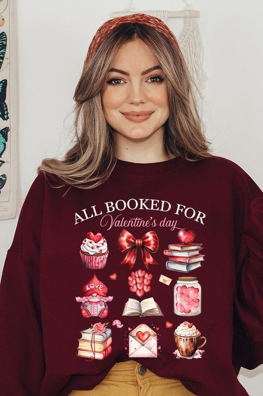 All Booked for Valentines Graphic Sweatshirt