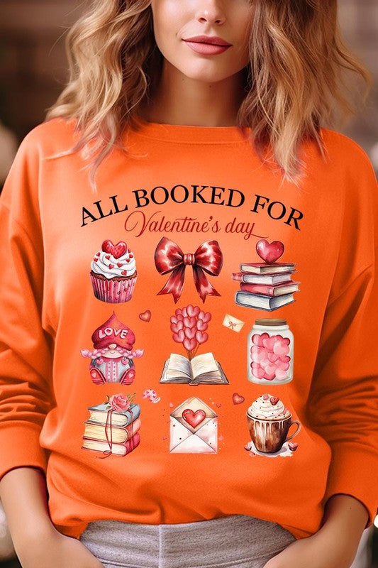 All Booked for Valentines Graphic Sweatshirt