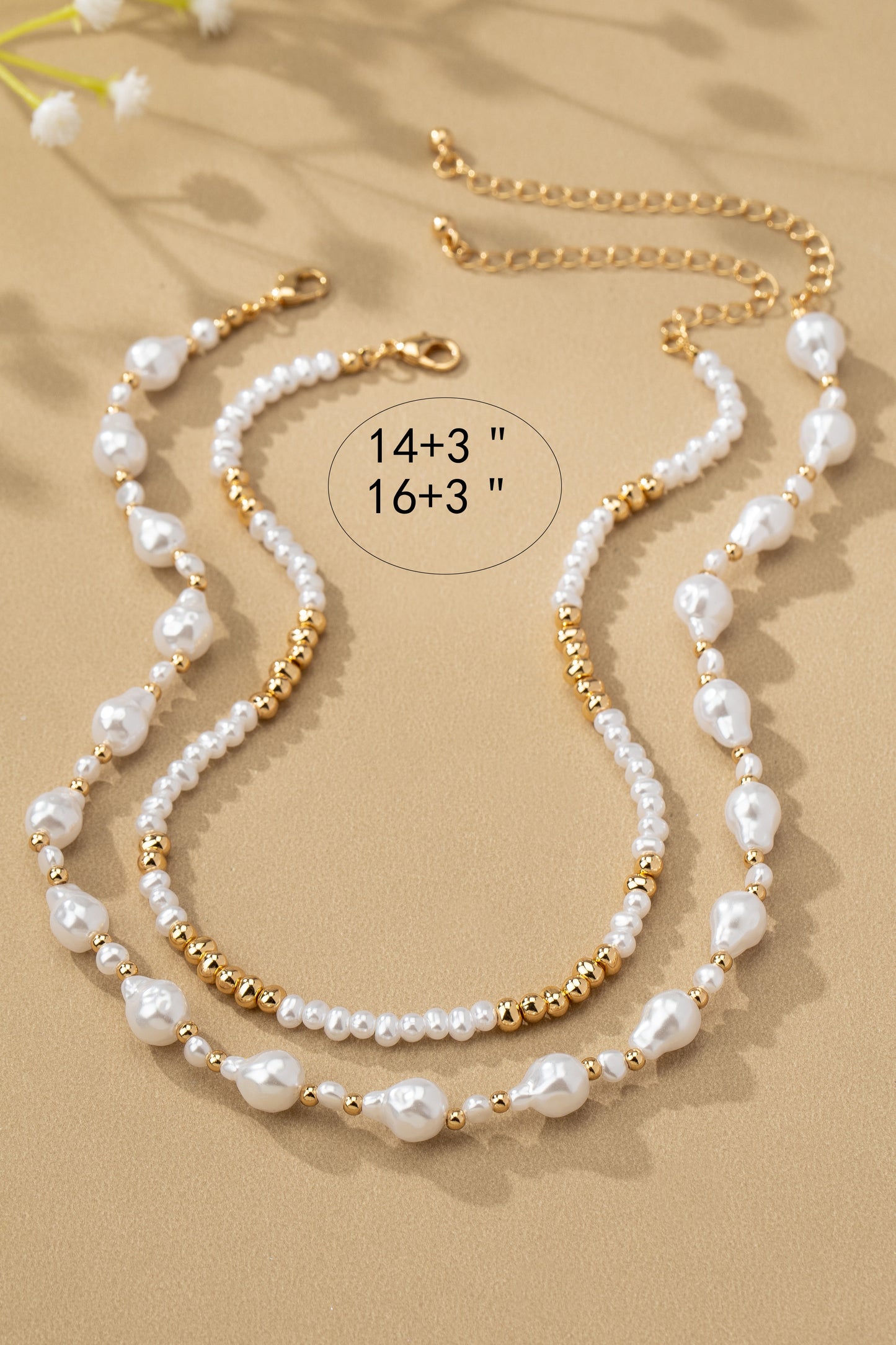 Necklace Set (2) with Pearl and Spacers