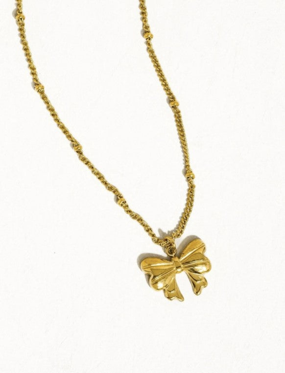 Alannah 18K Gold Non-Tarnish Bow Necklace