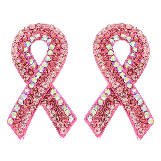 BREAST CANCER AWARENESS PINK RIBBON EARRINGS