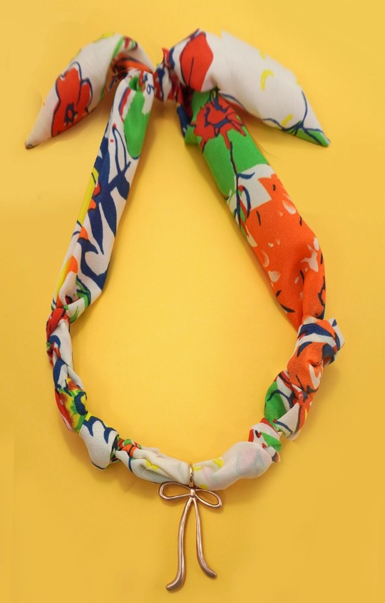 Bow Handmade Scarf Charm Necklace C