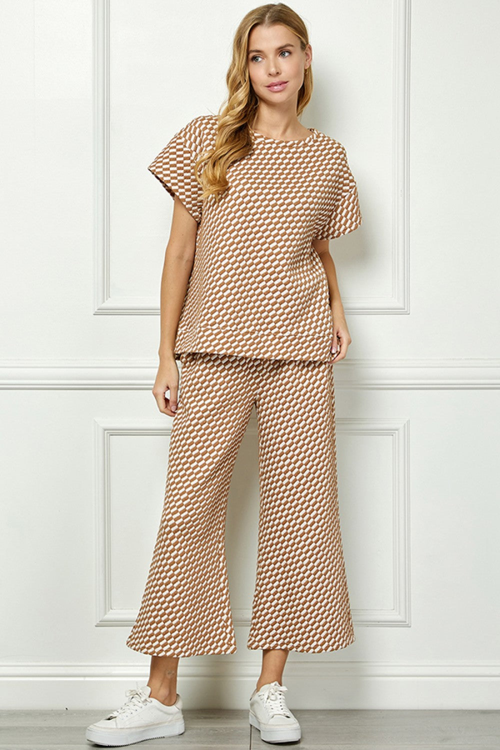 The Go To Textured Short Sleeve Lounge Wear Set