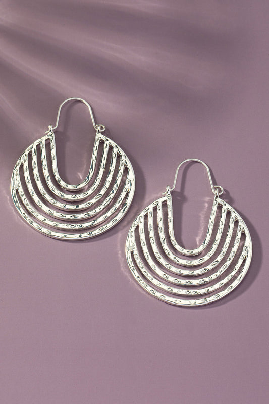 CUTOUT DISK DROP EARRINGS