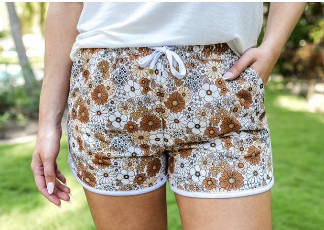 Claim To Fame Floral Drawstring Everyday Shorts