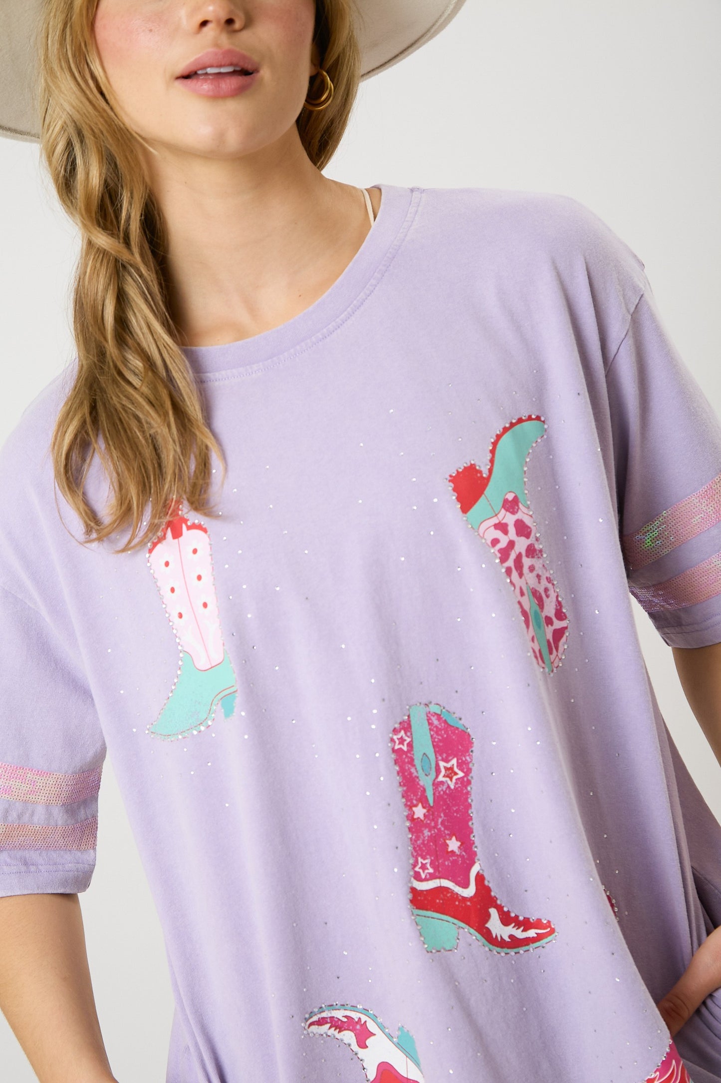 Cowboy Boots Print T-Shirt Dress