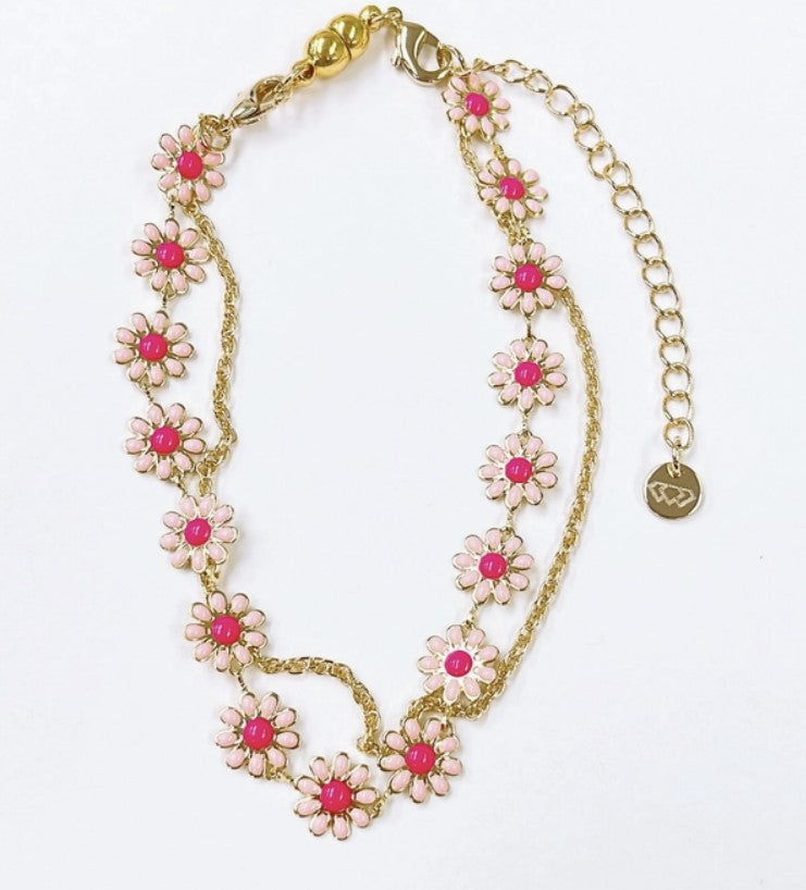 Daisy Pink Anklet by Treasure Jewels