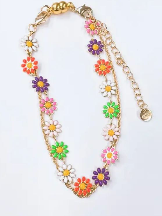 Daisy Rainbow Anklet by Treasure Jewels