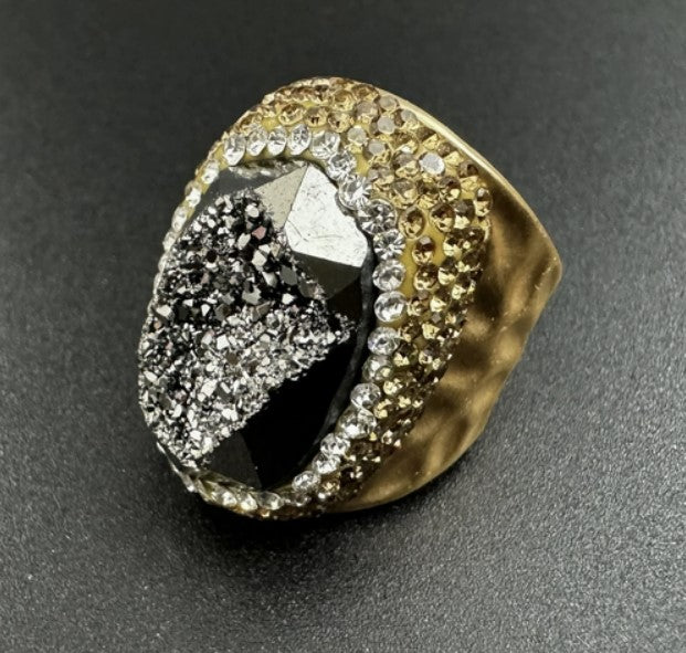 Druzy Rhinestone Alloy Ring  #2