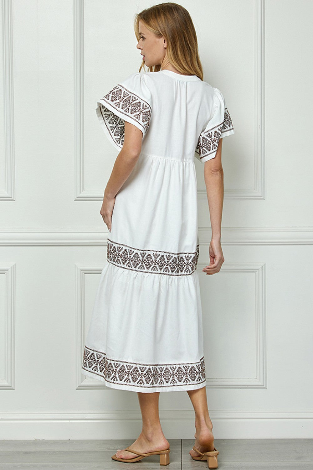 The Layla Embroidery Midi Dress