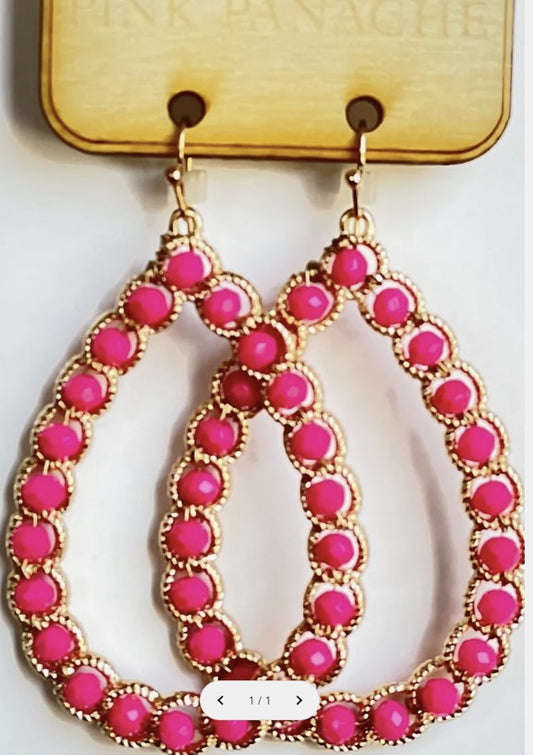 FUSCHIA TEARDROP EARRING