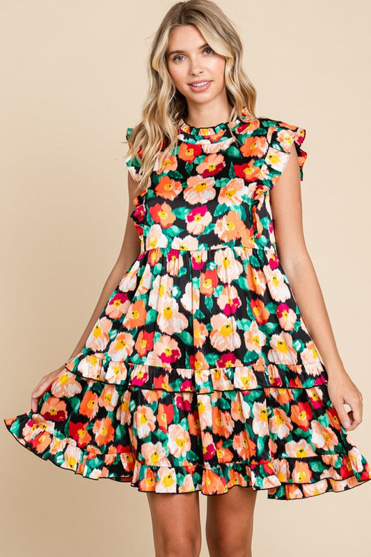Frances Floral Print Ruffle Tiered Dress