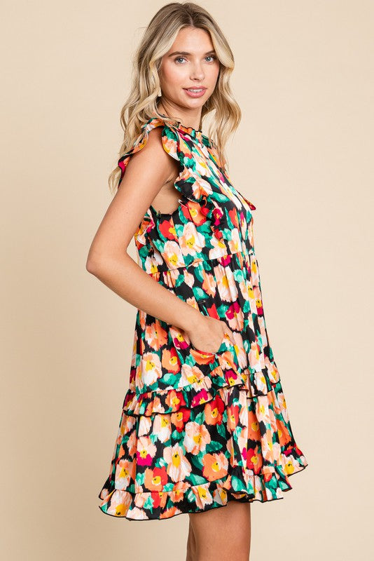 Frances Floral Print Ruffle Tiered Dress