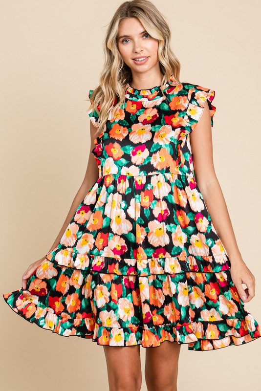 Frances Floral Print Ruffle Tiered Dress
