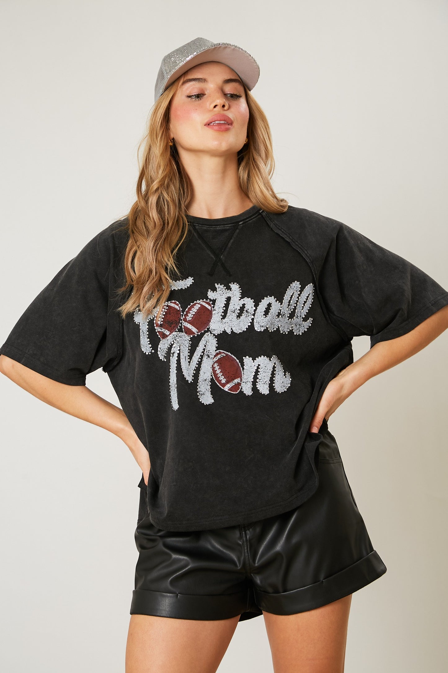 Football Mom Washed Tee