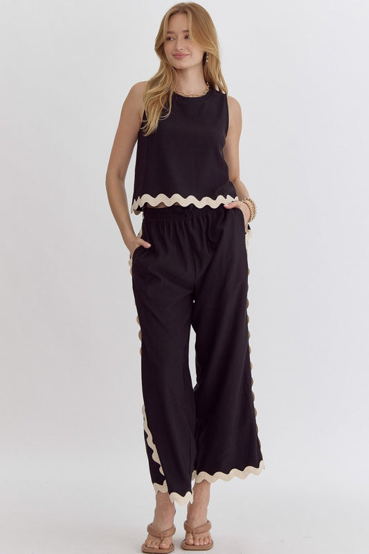 Jasmin Black Ric Rac Set