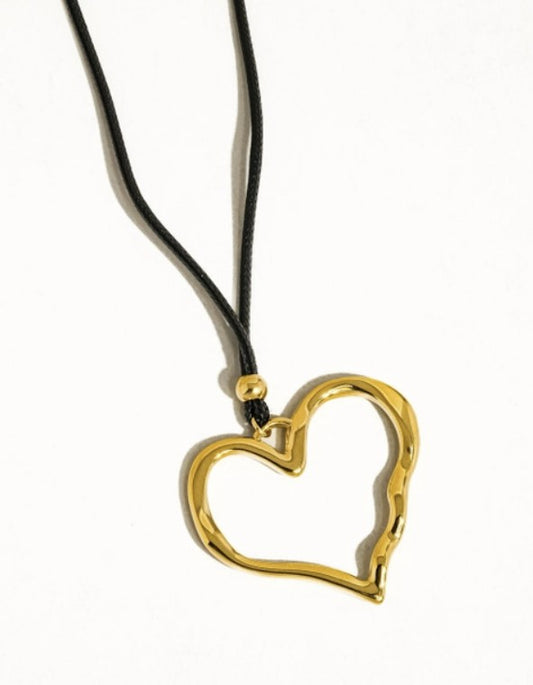 Jeffrey 18K Gold Non-Tarnish Large Heart Necklace