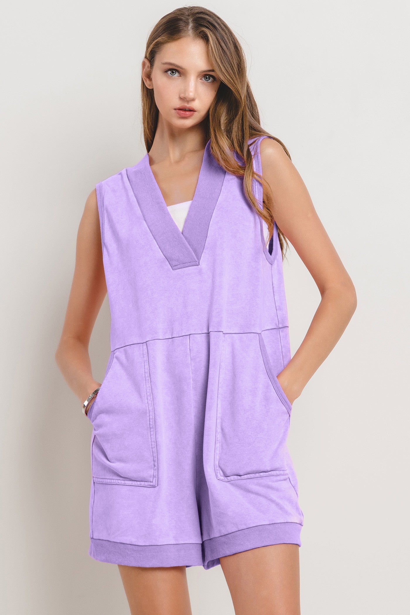 Mineral Washed French Terry Romper