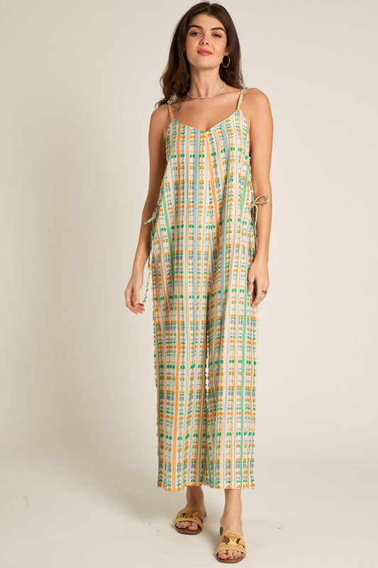 Natalie Multicolor Striped Textured Jumpsuit