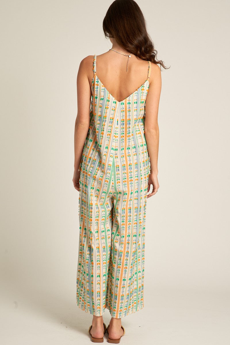 Natalie Multicolor Striped Textured Jumpsuit